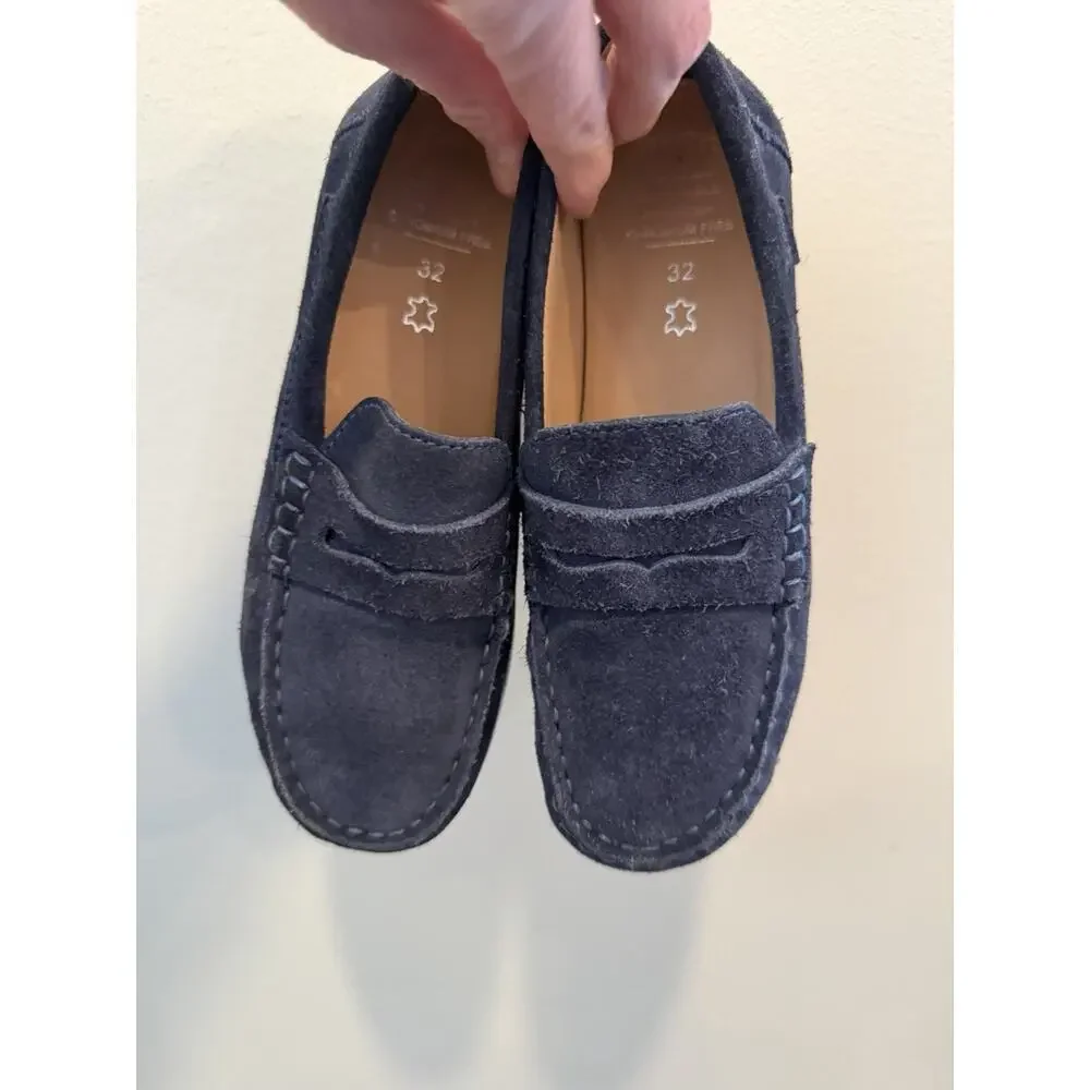 Geox Kids Navy Blue Suede Loafers Driving Mocs US Size 1 Youth